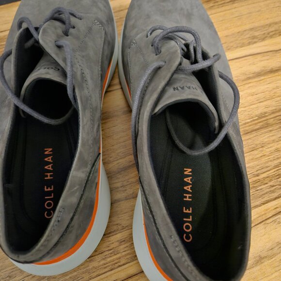 Cole Haan GrandPro Suede Oxfords – Gray & Orange, Men’s 12M (New)